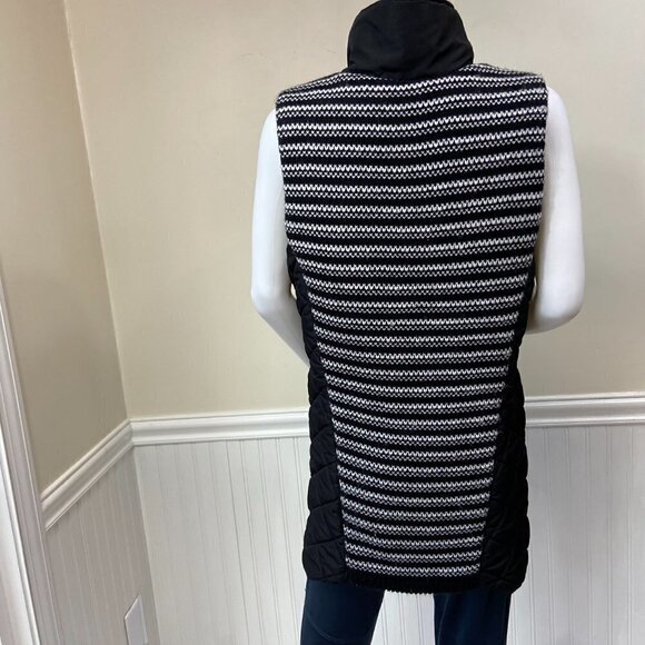 Bass Black Puffer Vest with Knit Back, M - Picture 4 of 16